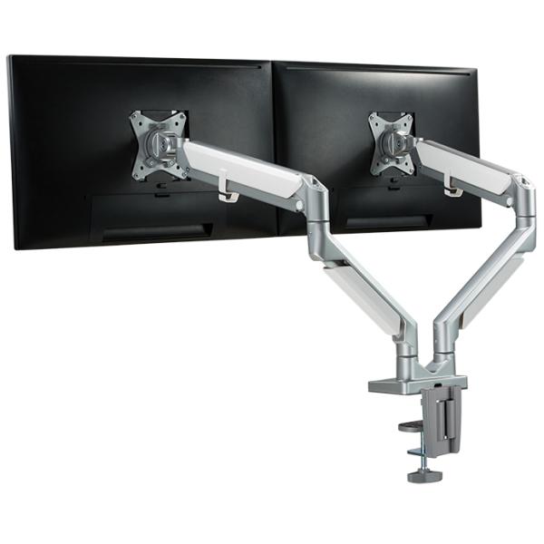 Doppel-Monitorarm, aus Aluminium, silber, Curved LogiLink BP0089 (4052792058086)