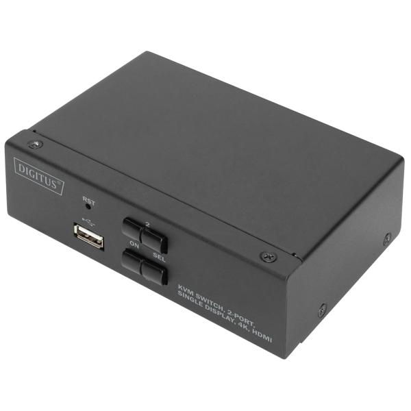 KVM Switch, 2-Port, Single-Display, 4K, HDMI DIGITUS DS-12870 (4016032467175)