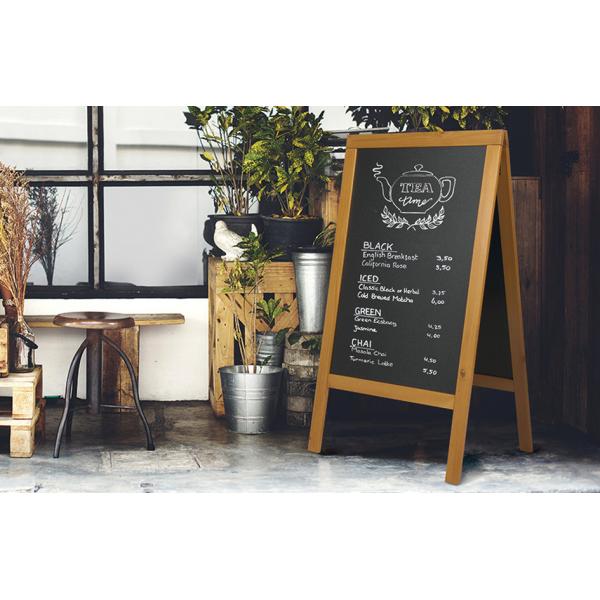 Kundenstopper WOODY, mit Kreideoberfläche, schwarz Securit SBD-BL-85 (8718226491756)