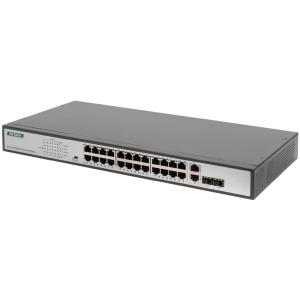 19' Fast Ethernet PoE Switch, 24-Port, Unmanaged DIGITUS DN-95343 (4016032451242)