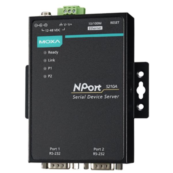Serial Device Server, 2 Port, RS-232, Nport-5210A MOXA