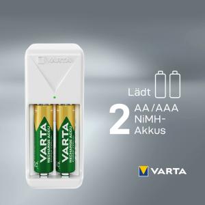 Ladegerät Mini Charger, weiß, bestückt AA VARTA 57656101451 (4008496054572)