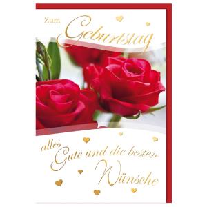 Geburtstagskarte 'rote Rose' SUSY CARD 40054995 (4050498334176)