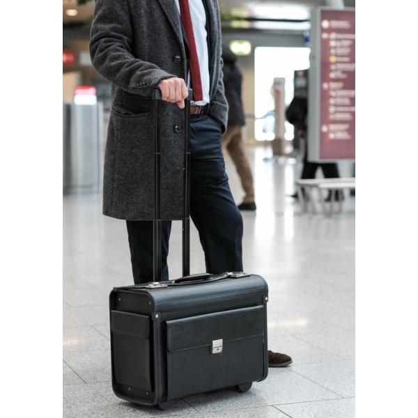 Pilotenkoffer SILVANA, Lederimitat, schwarz Alassio 92301 (4021068923014)