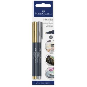 FABER-CASTELL Metallics Marker, 2er Blisterkarte Faber-Castell 160796 (4005401607960)
