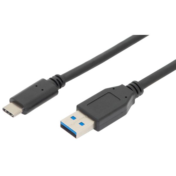 USB 3.1 Anschlusskabel, USB-C - USB-A Stecker, 1, 0 m DIGITUS AK-300146-010-S (4016032438298)