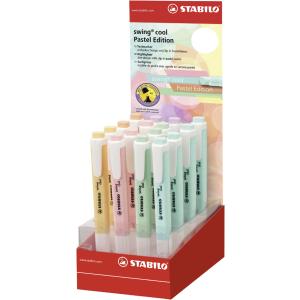 Textmarker swing cool Pastel Edition, 16er Display STABILO 275/16-8 (4006381527484)