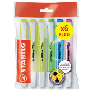 Textmarker swing cool FLUO, 6er Ecopack STABILO F56371 (4006381563710)