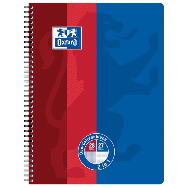 Schul-Collegeblock DUO Klassik, A4+, 80 Blatt Oxford 400101421 (5904017319443)