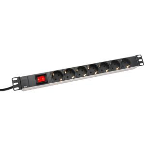 19' Steckdosenleiste, 7-fach, 1 HE, mit Schalter DIGITUS DN-95402 (4016032266402)