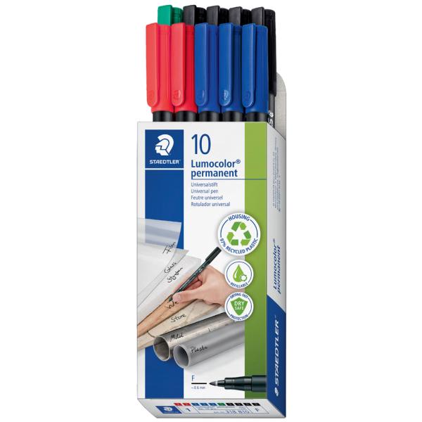 Lumocolor Permanent-Marker 318F, 10er Schachtel STAEDTLER 318 B10 (4007817076668)