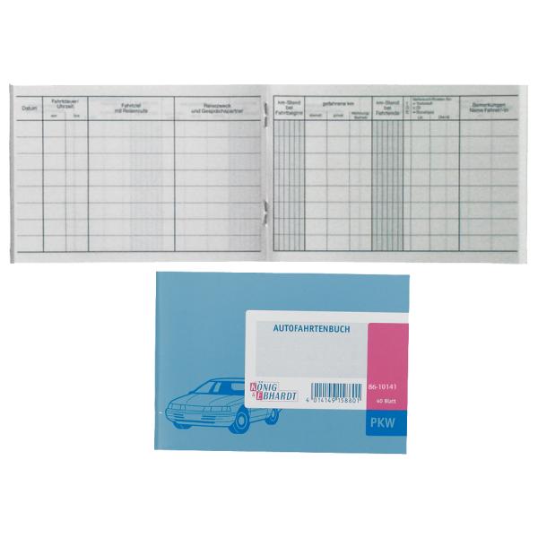 Fahrtenbuch PKW, DIN A6, 40 Blatt KÖNIG & EBHARDT 8610141 (4014149158801)