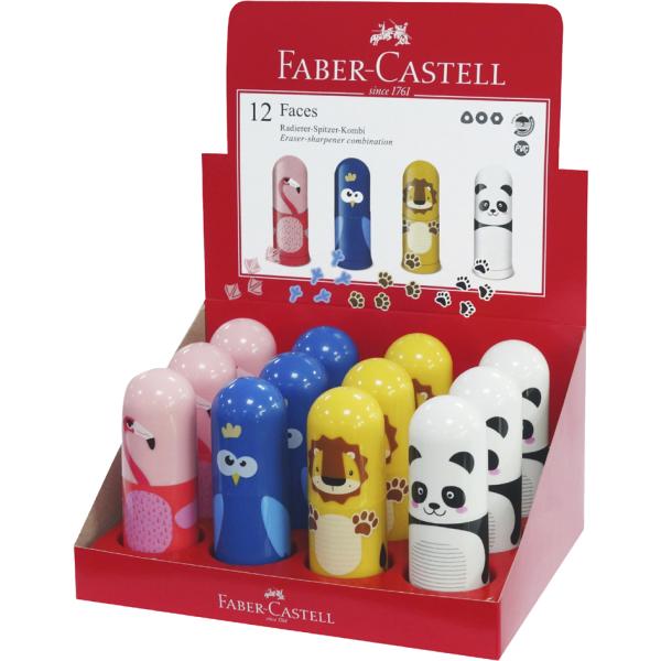 FABER-CASTELL Radierer-Spitzer-Kombi Faces, im Display Faber-Castell 583513 (6933256637741)