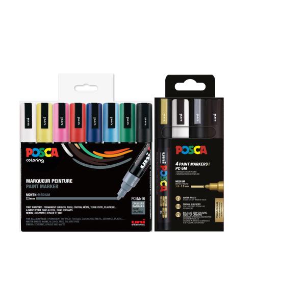 Pigmentmarker PC5M, 8er Etui, warme Farben POSCA PC5M/8APFASS15 (3701614901208)