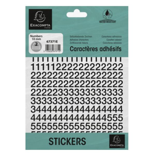 Selbstklebezahlen 0-9, 40 mm, schwarz EXACOMPTA 67379E (3130630673798)