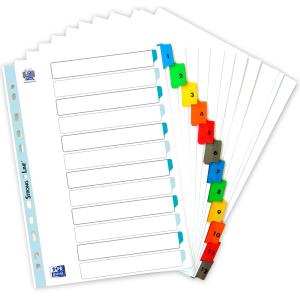Mylarkarton-Register, Zahlen, A4, farbig, 12-teilig Oxford 100204616 (3045055685878)