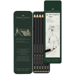 FABER-CASTELL Bleistift PITT GRAPHITE Matt, 6er Etui Faber-Castell 115207 (4005401152071)