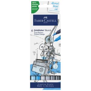 FABER-CASTELL Sketch Marker GOLDFABER, 6er Etui Design Faber-Castell 164806 (4005401648062)