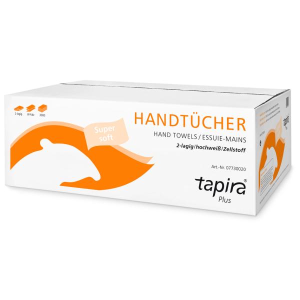 Handtuchpapier Plus, 203 x 320 mm, W-Falz, hochweiß Tapira 07730020 (4260339551161)