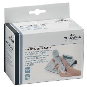 Telefon-Reinigungstücher TELEPHONE CLEAN, 50 Stück DURABLE 5785-02 (4005546503394)
