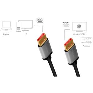 DisplayPort 1.4 Kabel, Stecker - Stecker, 2, 0 m LogiLink CDA0105 (4052792062076)