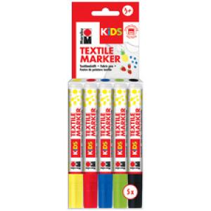 KiDS Textilmarker, 5 x 3 ml, 5er Blister Marabu 0314000000001 (4007751605283)