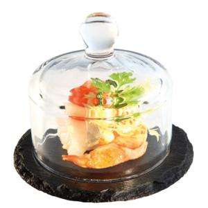 Naturschieferplatte mit Glashaube, Durchmesser: 105 mm APS 984 (4004133009844)