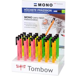 Tombow Radierstift 'MONO zero' Neon, 24er Display TOMBOW EH-KU-24P-2-A (4003198502543)