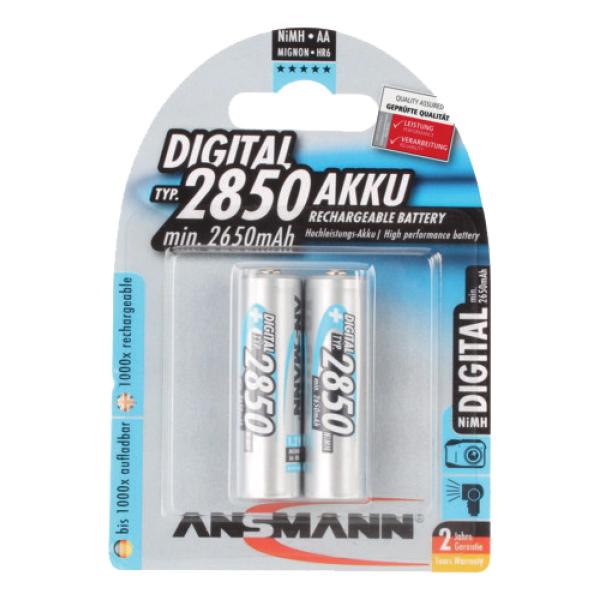 Digital NiMH Akku, Mignon AA, 2.850 mAh, 4er Blister ANSMANN 5035092 (4013674350926)