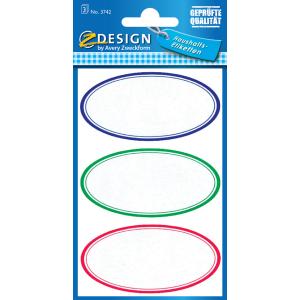 Z-Design Haushaltsetiketten 'oval', bunt AVERY Zweckform 3742 (4004182037423)