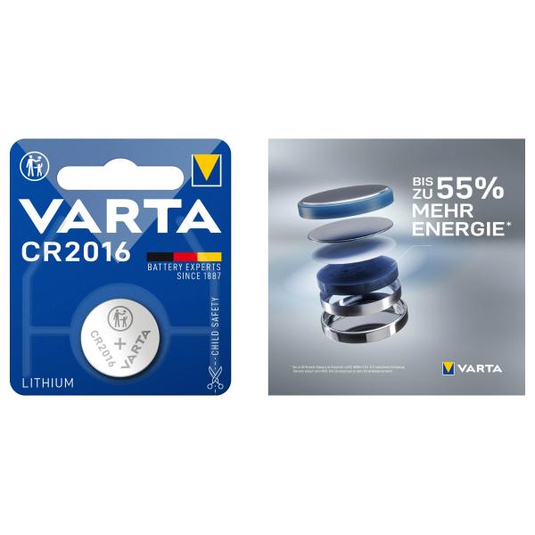 Lithium Knopfzelle 'Electronics', CR1632, 3 Volt VARTA 06632 101 401 (4008496576234)