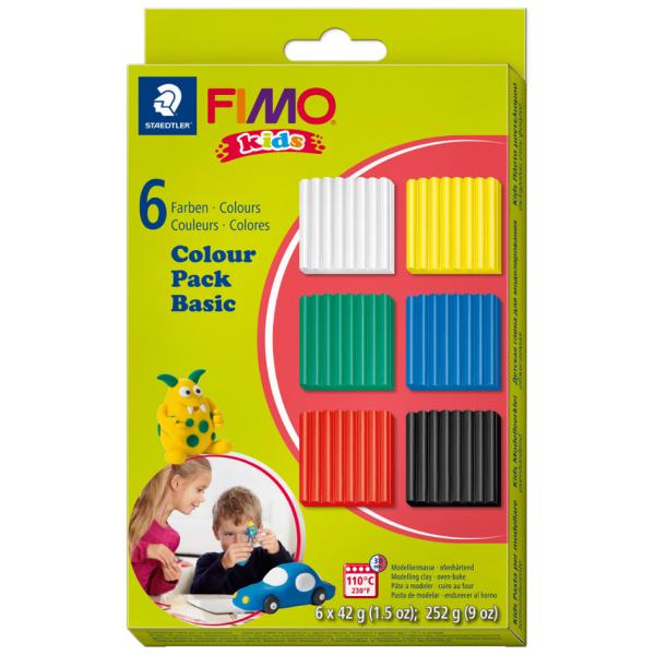 kids Modelliermasse-Set Colour Pack 'basic', 6er Set FIMO 8032 01 (4007817805176)