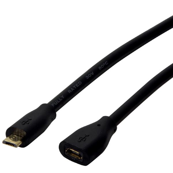 Micro USB 2.0 Verlängerungskabel, 1, 5 m, schwarz LogiLink CU0122 (4052792047172)
