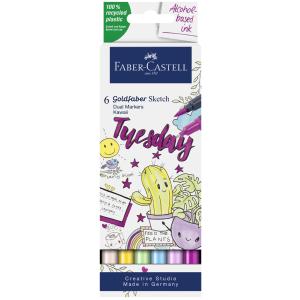 FABER-CASTELL Sketch Marker GOLDFABER, 6er Etui Kawaii Faber-Castell 164811 (4005401648116)