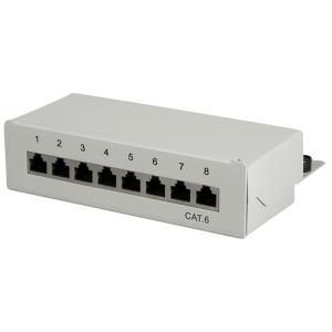 LogiLink Desktop Patch Panel Kat.6, geschirmt, 8 Port, grau NP0016A (4052792003994)