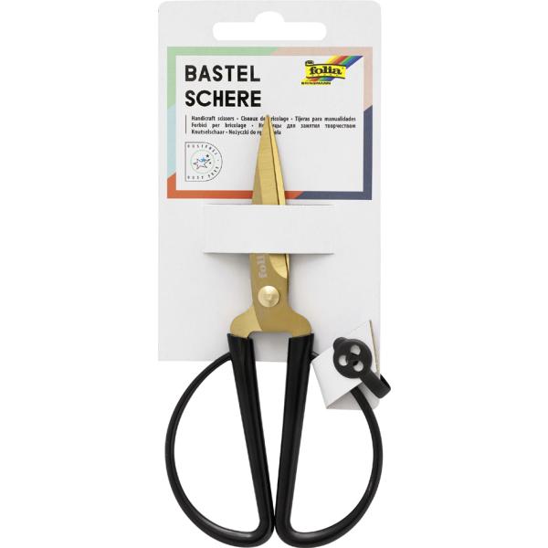Bastelschere gold, spitz, Länge: ca. 145 mm folia 776 (4001868122312)