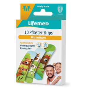 Kinder-Pflaster-Strips 'Farmtiere', 10er Lifemed 99553 (4251594200031)