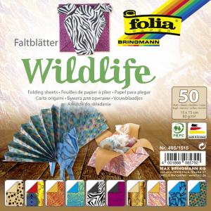 Faltblätter 'Wildlife', 150 x 150 mm, 80g/ qm, 50 Blatt folia 495/1515 (4001868085792)
