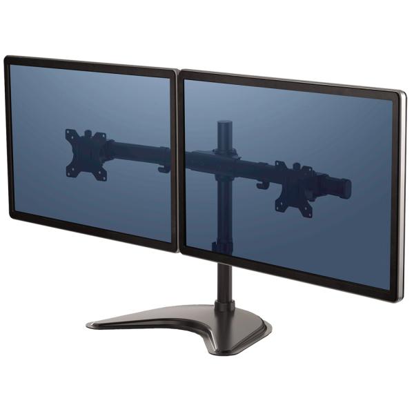 Doppel-Monitorarm Seasa mit Standfuß, schwarz Fellowes 8043701 (0043859728008)