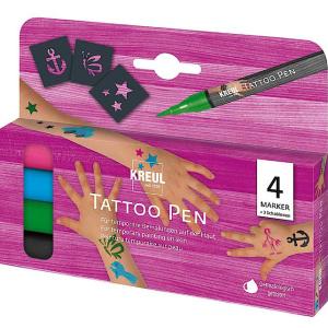 Tattoo Pen, 4er-Set 'Anker, Sterne, Schmetterling' KREUL 62171 (4000798120405)