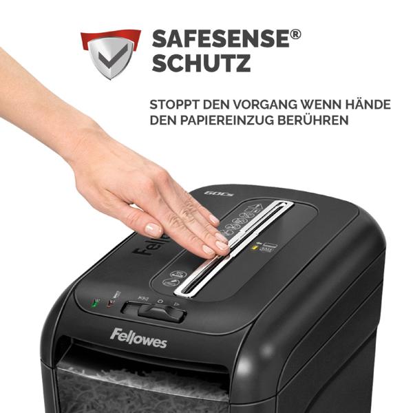 Aktenvernichter Powershred 60Cs, schwarz, Partikel Fellowes 4606101 (0043859642854)