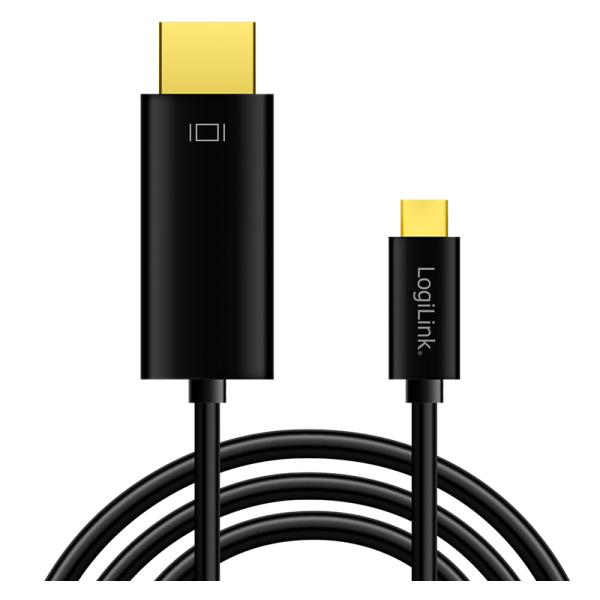 USB-C - HDMI Anschlusskabel, 1, 8 m, schwarz LogiLink UA0329 (4052792050349)