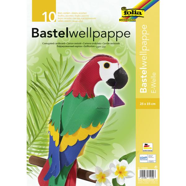 Bastelwellkarton, 250 x 350 mm, 10 Blatt, sortiert folia 740409 (4001868740493)