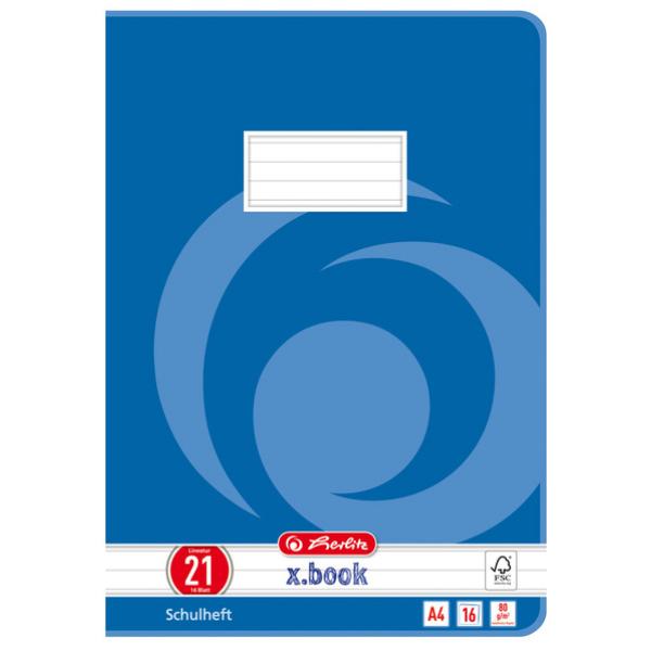 Schulheft x.book, DIN A4, Lineatur 21 / liniert herlitz 400198828 (4008113322107)