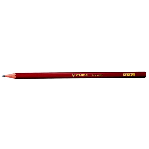 Bleistift Schwan in rot Einzelstift Härtegrad HB STABILO 306/HB (4006381124454)