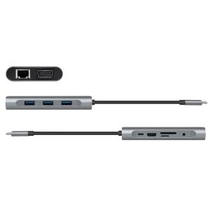 USB 3.2 Multifunktionshub, 10-Port, USB-C, silber LogiLink UA0383 (4052792064711)