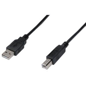 USB 2.0 Anschlusskabel, USB-A - USB-B Stecker, 0, 5 m DIGITUS AK-300105-005-S (4016032299288)