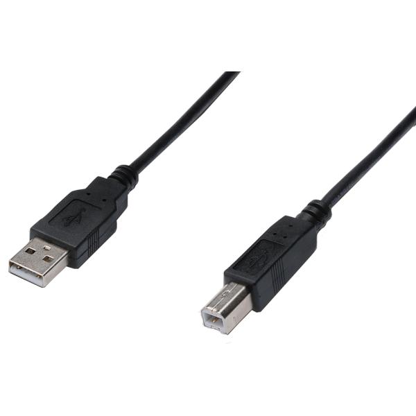 USB 2.0 Anschlusskabel, USB-A - USB-B Stecker, 0, 5 m DIGITUS AK-300105-005-S (4016032299288)
