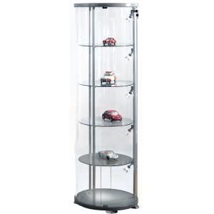 Rund-Vitrine expoline, 4 Glasböden, alusilber kerkmann 40376282 (4044917412118)