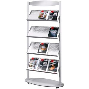 Prospektregal Sirius, für 12 x DIN A4, alusilber kerkmann 42347114 (4044917394001)